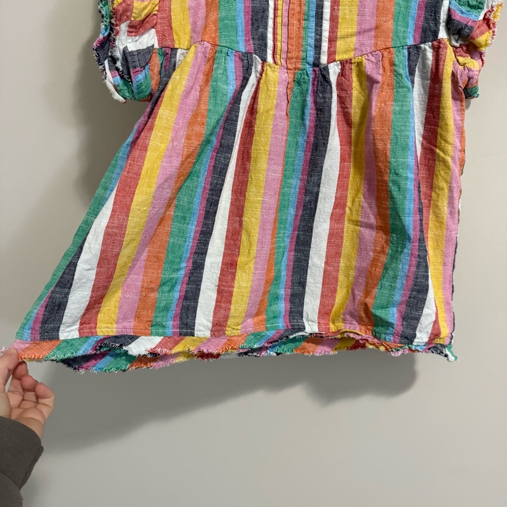 THML Multicolor Striped Ruffle Sleeve Blouse - Picture 5 of 12